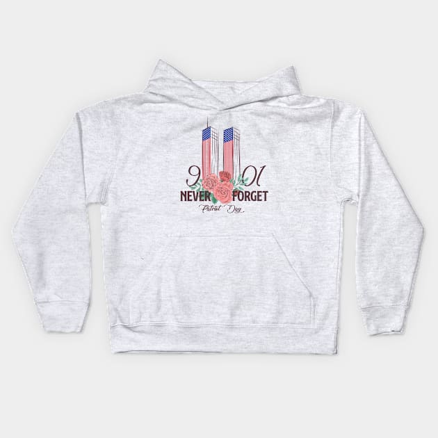 Never Forgot 9 11 Kids Hoodie by HarlinDesign